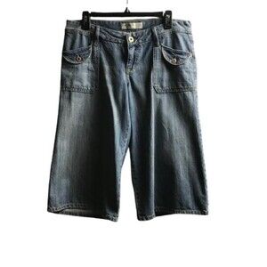 Old Navy Women's Capri Pants Blue Size 6 Wide-Leg Denim jeans